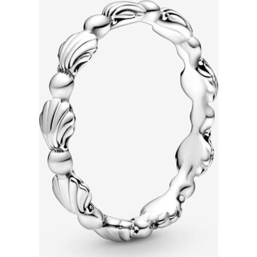 Beaded Seashell Band Rings for Women 925 Sterling Silver Ring Wedding Engagement Jewelry 2020 New Bijoux