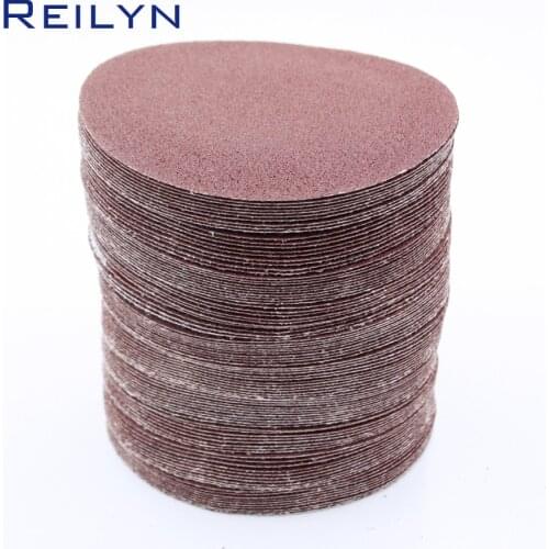 100pcs 4“ 5“ 6"7“ Red sand paper polishing pad self-adhesive loop backing polishing disc for angle grinder