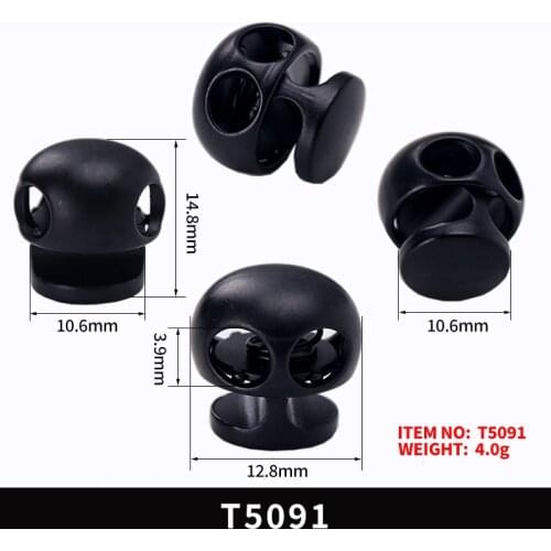 50Pcs Double Hole Cord Locks Plastic Slider Toggle Buttons for Sportwear Tent Luggage Spring Rope Paracord Stopper Ends Fastener