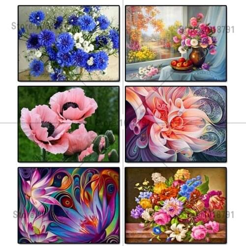 5d diy diamond painting Flower Cross Stitch Rhinestone mosaic decorative Diamond embroidery Home Decoration