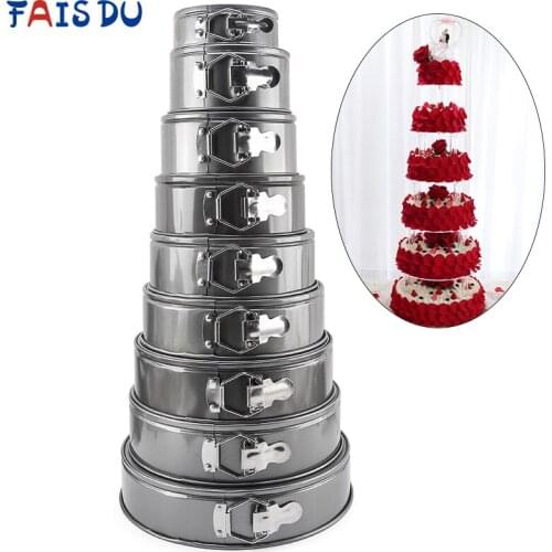 9 Sizes Cake Pan Bakeware Round Non-Stick Metal Cake Mold Removable Bottom Carbon Steel Cake Mould Pastry Baking Tools For Oven