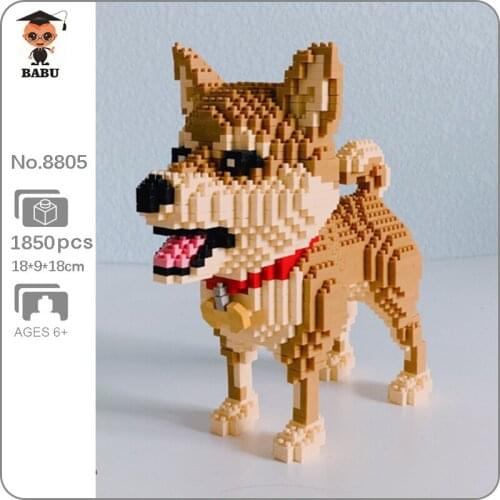 CB Babu 8805 Cartoon Shiba Breed Dog Animal Pet 3D Model 1850pcs DIY Mini Diamond Blocks Bricks Building Toy For Children No Box