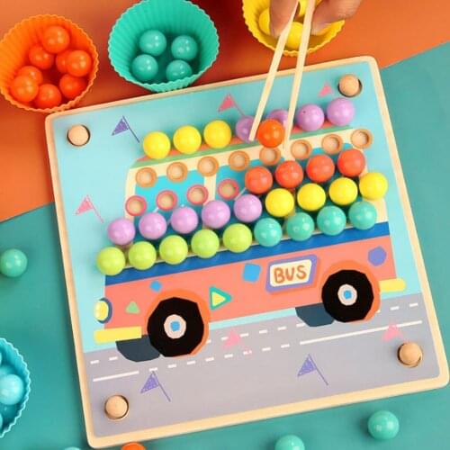 Kids Toys Montessori Wooden Toys Hands Brain Training Clip Beads Puzzle Board Math Game Baby Early Educational Toys For Children