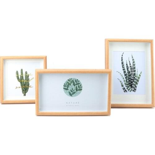 Photo frame wooden poster stand classic color photo frame wall hanging wall home decoration custom size