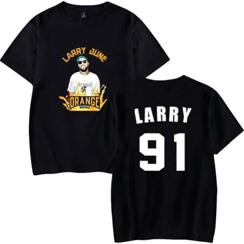 Trend Larry June Print Tshirt Spring Summer Holiday Street Men/Women Casual Tops Kawaii Style Streetwear T-shirt Hip Hop Tees