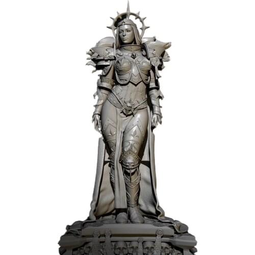 H75mm 1/24 Female Dark Emperor Resin Soldier White Model Kits Home Decor DIY Assembly Self-assembled Warrior Figure Toy TD-2710