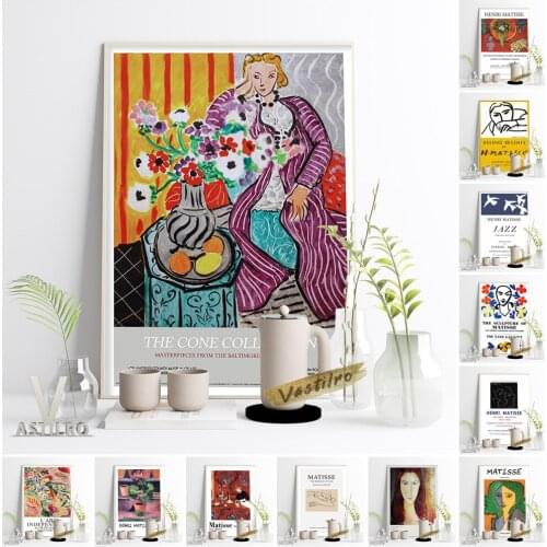 Henri Matisse Exhibition Museum Art Prints Poster Volkmar Essers Canvas Painting Minimalism Line Drawing Living Room Home Decor