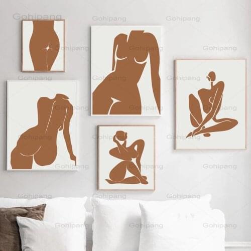 Canvas Painting Abstract Beauty Girl Body Art Poster Minimalistic Nordic Posters And Prints Wall Picturs For Living Room Decor