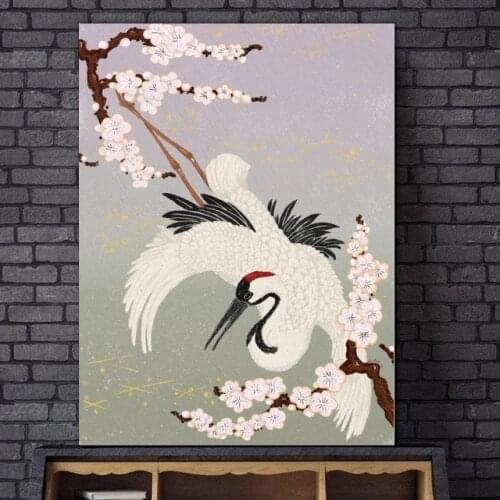 HD Print Modular Japanese Crane Postr Picture Canvas Painting Cartoon Poster For Living Room Home Decor Wall Art No Framework