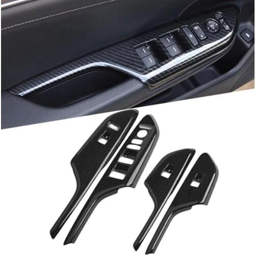 Carbon Fiber Interior Mouldings Window Switch Panel Door Mirror Adjustment Lock Cover For Honda Civic 10th 2016 2017 2018 LHD