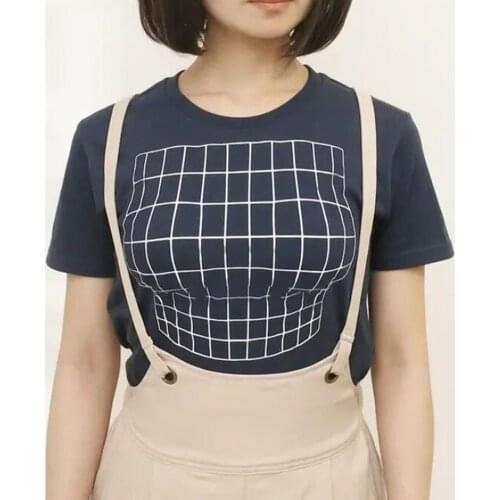 Breast T Shirt Women 3D Optical Illusion T-shirt t Cotton Graphic Tees Women Clothes Girls Tops Summer Fashion Tshirt