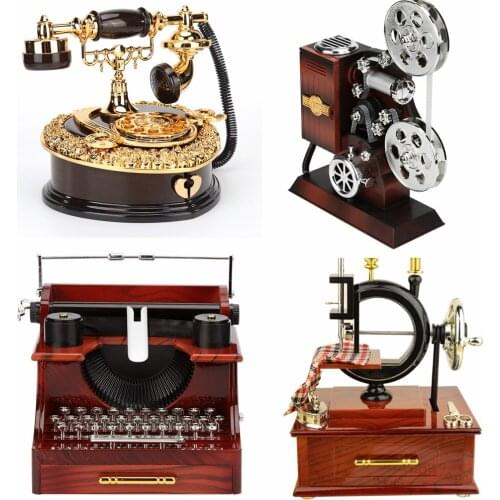 European Classical Phone Music Box Girl Gift Home Decoration Ornaments Christmas Birthday New Years Gift Music Box Dropshipping