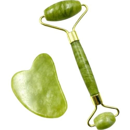 Jade Roller Guasha Board Scraping Massager Tools for Face Body Facial Massage SPA Acupuncture Therapy Trigger Point Treatment