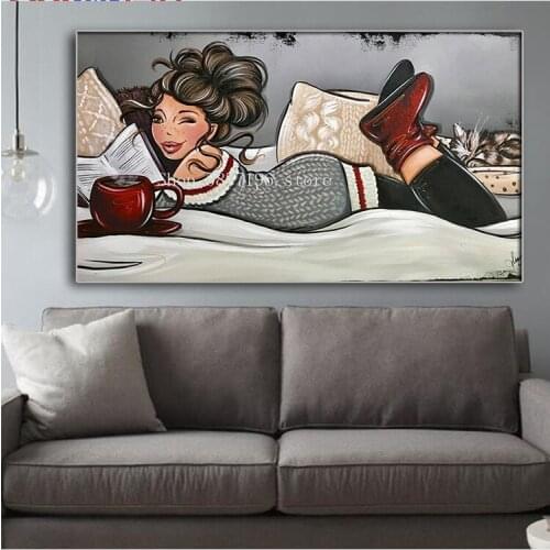 New 5D DIY Diamond painting Cross stitch Cartoon Comic set Full round Diamond embroidery girl 3D Diamond mosaic fat lady