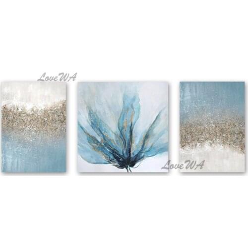 New Design 3PCS Group Abstract Oil Painting Three Panels Canvas Wall Decor Art No Frame Hotel Hall Decorative Item Artwork