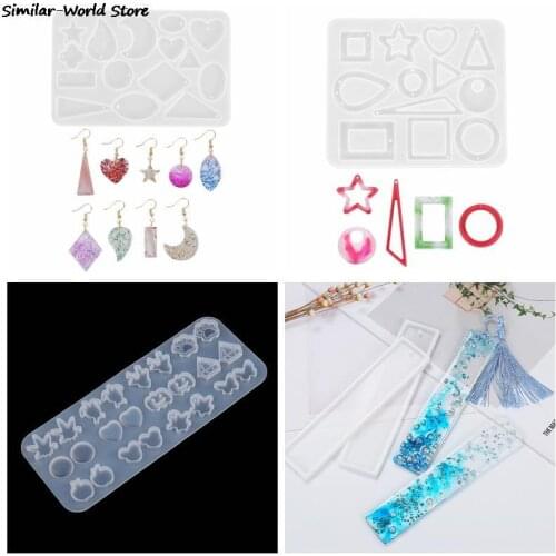 NEW Epoxy Resin Jewelry Molds Silicone Earring Necklace Pendant Mold Creative DIY Bookmark Moulds Best Jewelry Gifts For Friends