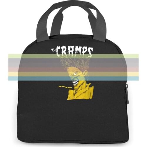 Largemouth Officially Licensed The Cramps Bad Music for Bad People , Black Hipster Mens women men Portable insulated lunch bag