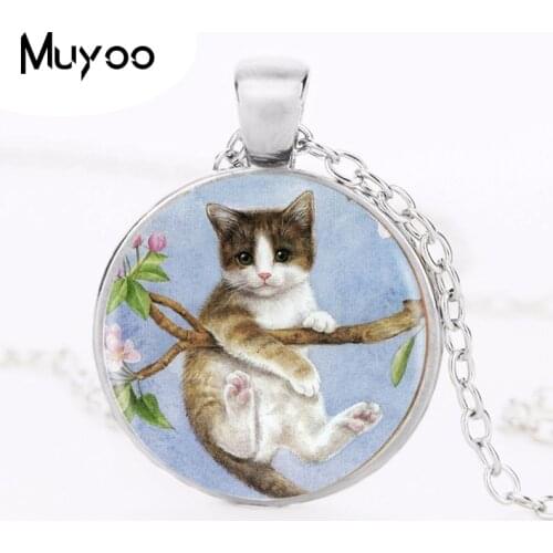 Tree And Round Pendant Necklace Long Chian Statement Handmade Fashion Necklace For Friend HZ1