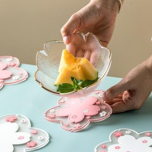 Cup Holder Coasters Anti-Scalding Cup Coasters Heat Resistant Rubber Mat Non-Slip Pot Holder Table Placemat TS2