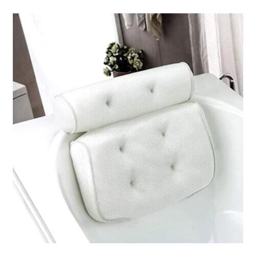 Bath Spa Pillow Cushion Neck Back Support Foam Comfort Bathtub Tub Mesh Bath Pillow Bathroom