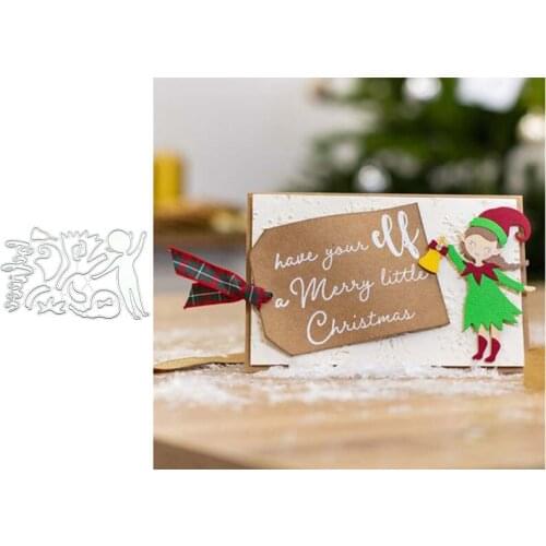 Christmas Girl Metal Cutting Dies for Scrapbooking Handmade Mold Cut Stencil New 2021 DIY Card Make Mould Model Craft Decoration