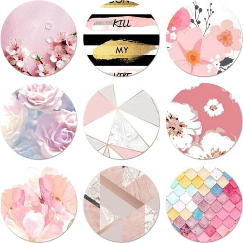 Pink gold marble rose crack Icons Pins Badge Decoration Brooches Metal Badges For Backpack Decoration