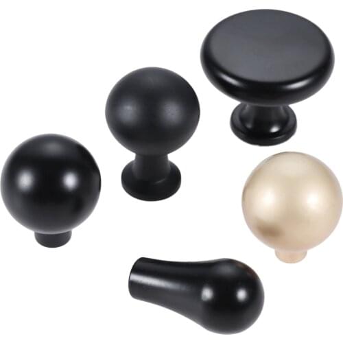 Black/Golden Mini Knob Metal Cabinet Door Handle Small Pull Kitchen Bathroom Drawer Round Oval Filled Circle shape with screw