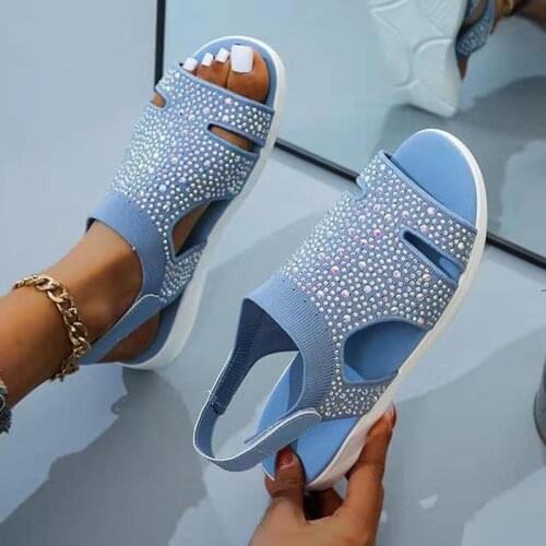 Sandals Women Summer Sandals For Women Rhinestone Ladies Shoes Platform Fish Mouth Woman Shoes Female Sandal Woman Plus Size