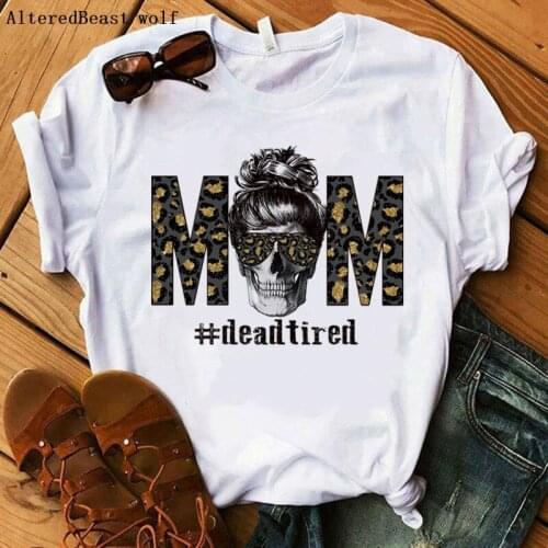 Mama Women T-shirts Casual Harajuku Bandana Leopard Skull Printed Tops Tee Summer Female T shirt Short Sleeve Female Tshirt