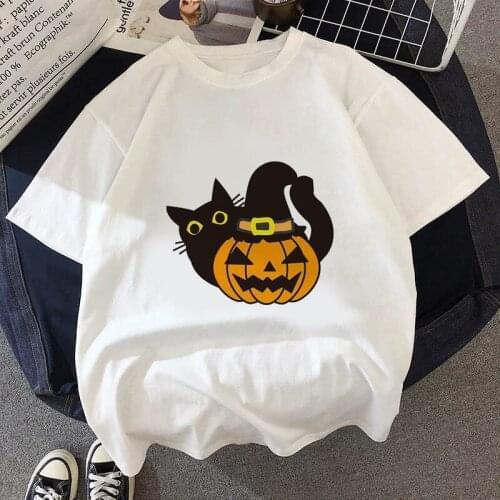 Women T Shirt Funny Cat Graphic Print Summer Top Tees O Neck Short Sleeve Casual White Female Clothing Cute GirlsT Shirts