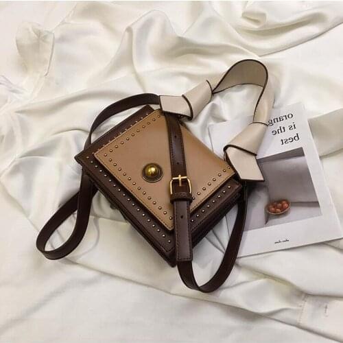 Fashion Small Crossbody Bags Women Mini Leather Shoulder Bag Brand Messenger Bag Girl Bolsas Ladies Phone Purse Rivet Pearl Flap