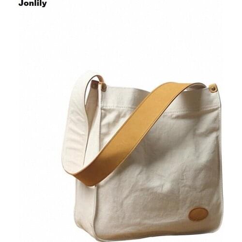 Women Solid Canvas Shoulder Bags Shopping Bag Tote Package Crossbody Bags Purses Casual Handbag For Women Bookbag