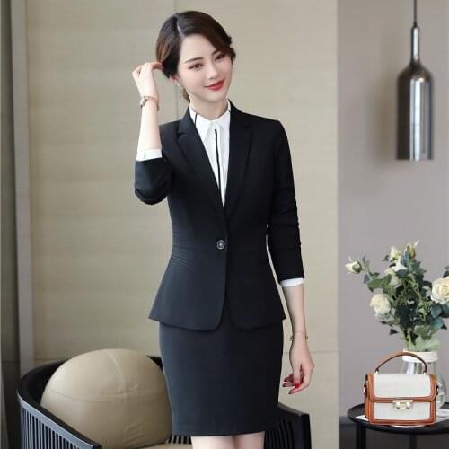 2019 Professional Business Suits Women Work Wear With Tops And Skirt Ladies Office Blazers & Jackets Sets Spring Autumn