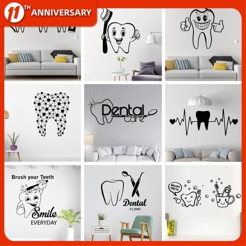 Dentist Tooth Vinyl Wall Stickers Teeth Decals For Living Room Dental Shop Decoration Hospital Dentist Store Wallstickers1
