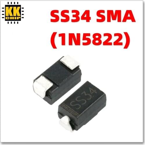 100pcs/lot 1N5822 SMA SS34 smd do-214ac IN5822 Schottky diode ss34