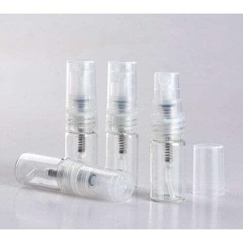 100pcs/lot 2ml Glass Mini Portable Spray Bottle Empty Perfume Glass Bottles Refillable Perfume Atomizer Travel Accessories