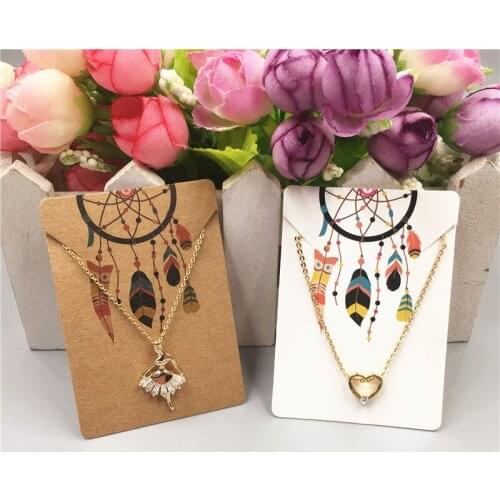 20 pcs multi-pattern Flamingo printed Necklace card literary style jewelry bracelet display card 7x5cm