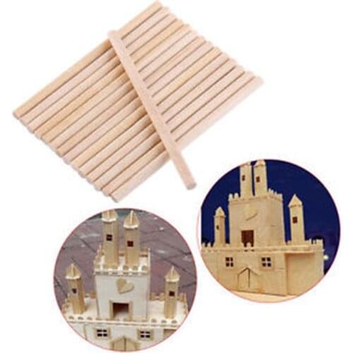 50pc Creative Art Round Wooden Lollipop Lolly Sticks Cake Dowel For DIY Food Craft Toys Ice Mold Natural Wood Dessert Molds