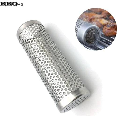 6'' /12'' Round BBQ Pellet Smoker Tube Stainless Steel BBQ Cold Smoke Generator Box Grilling Flavor Wood Chips Smoke Tube Tools