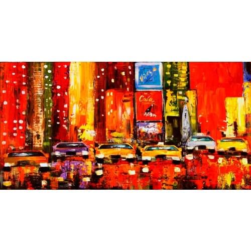 Abstract city Paintings from palette knife canvas painting for decoration