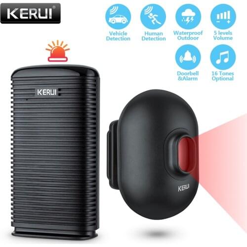KERUI DW9 Wireless Driveway Security Alarm Waterproof PIR Motion Detector Garage Welcome Burglar Alarm Secure System Patrol