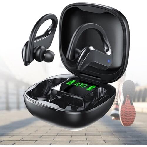 Wireless Bluetooth Headset 5.0 TWS 9D HiFi Stereo Headphone Noise Cancelling Ear Hook Sport Handsfree Earphones With Microphone