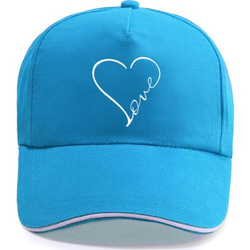 New Fashion Love Heart Funny Print Baseball Cap Unisex Women Men Casual Cotton Hat Snapback Hats Trucker Caps Sun-Hats