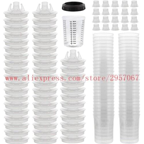 PPS Spray Paint Gun Cups with lids 160/400/600/800ml Spray gun Disposable Measuring Cups Paint Mixing Cup for Automotive Paint