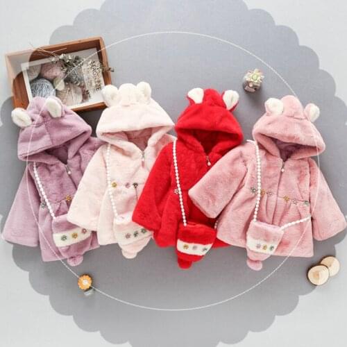 Childrens Coat 2021 Autumn Hoodied Coat for Girls Newborn Baby Kids Clothes Winter Thick Warm Jackets Toddler Outerwear 0-4Year