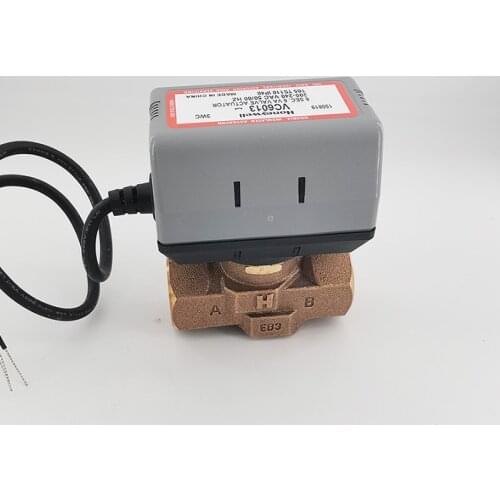 Two-Way Honeywell Type Motorized Ball Valve Brass With 1 Meter Cable VC6013 / VC4013 16bar 1" Fan Coil Electric Valve AC220V