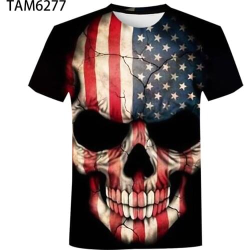 Summer New Mens Womens Short Sleeve T-Shirt Creative 3D Flag pattern Boys Girls Children Cute Non Mainstream Oversized Top