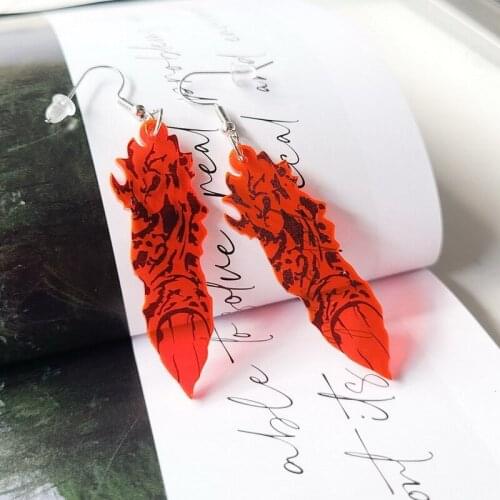 Hot Cool Anime Jujutsu Kaisen Red Finger Earrings for Women Fushiguro Megumi Halloween Acrylic Earrings Jewelry Friends Gifts