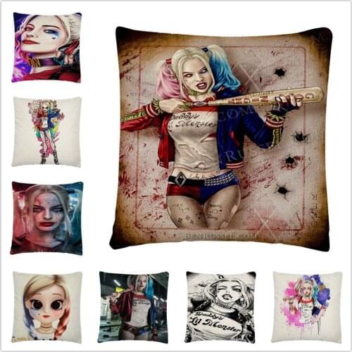 Clown girl exquisite character pattern Linen Cushion Cover Pillow Case for Home Sofa Car Decor Pillowcase45X45cm