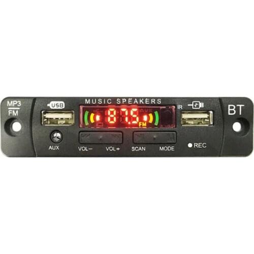 SOTAMIA 12V Bluetooth Lossless MP3 Decoder Board MP3 Music Player Support Radio FM TF AUX Record Decoding USB 5V Charging 10Pc